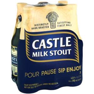 Castle Milk Stout Beer Bottle 6x340ml Castle Milk Stout Beer Bottle 6x340ml