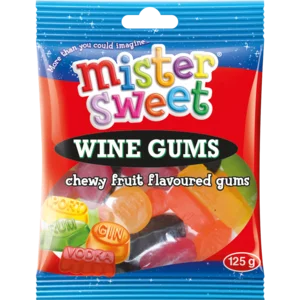 Mister Sweet Chewy Fruit Flavoured Wine Gums 125g Mister Sweet Chewy Fruit Flavoured Wine Gums 125g