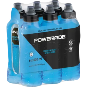 Powerade Mountain Blast Sports Drinks 6x500ml Powerade Mountain Blast Sports Drinks 6x500ml