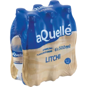aQuellé Litchi Flavoured Sparkling Water 6x500ml