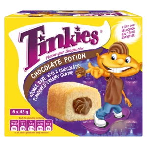 Tinkies Chocolate Portion Flavoured Creamy Sponge Cakes 6x45g