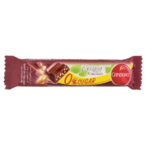 Canderel 0% Added Sugar Decadent Crispy & Almond Chocolate Bar 27g