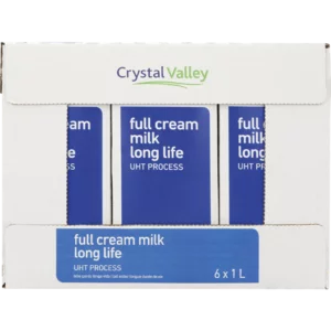 Crystal Valley UHT Full Cream Long Life Milk 6x1L
