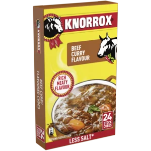 Knorrox Beef Curry Flavoured Stock Cubes 24x2.5g Knorrox Beef Curry Flavoured Stock Cubes 24x2.5g
