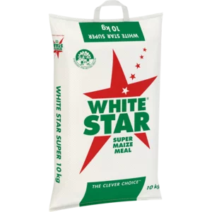 White Star Super Maize Meal Poly Bag 10kg White Star Super Maize Meal Poly Bag 10kg
