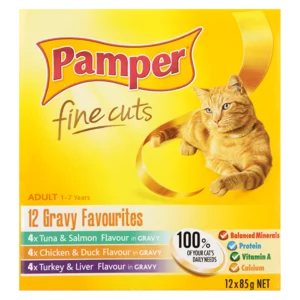 Pamper Gravy Favourites Cat Food 12x85g Pamper Gravy Favourites Cat Food 12x85g