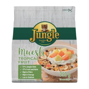 Jungle Energy Crunch Tropical Fruit Muesli Cereal 750g Jungle Energy Crunch Tropical Fruit Muesli Cereal 750g