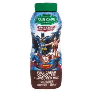 Fair Cape Justice League Full Cream Chocolate Flavoured Milk 300ml Fair Cape Justice League Full Cream Chocolate Flavoured Milk 300ml