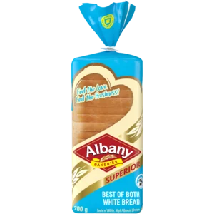Albany Superior Best Of Both Sliced White Bread Loaf 700g Albany Superior Best Of Both Sliced White Bread Loaf 700g