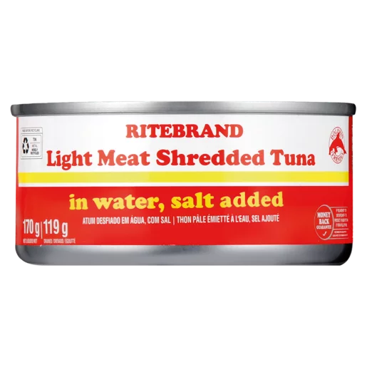 Ritebrand Light Meat Shredded Tuna In Water Can 170g Ritebrand Light Meat Shredded Tuna In Water Can 170g