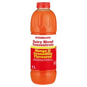 Ritebrand Mango & Granadilla Flavoured Dairy Blend Concentrate 1L Ritebrand Mango & Granadilla Flavoured Dairy Blend Concentrate 1L