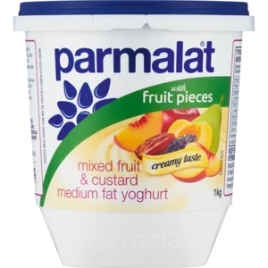 Parmalat Medium Fat Mixed Fruit & Custard Yoghurt 1kg Parmalat Medium Fat Mixed Fruit & Custard Yoghurt 1kg