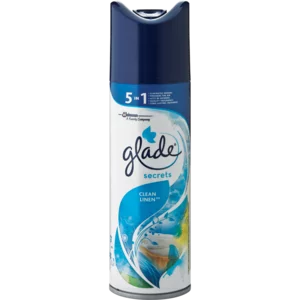 Glade Secrets Clean Linen Aerosol Air Freshener 180ml Glade Secrets Clean Linen Aerosol Air Freshener 180ml