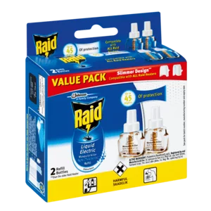 Raid Odourless Liquid Electric Mosquito Killer Refill Bottles 2x33ml Raid Odourless Liquid Electric Mosquito Killer Refill Bottles 2x33ml