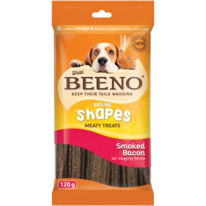 Beeno Smoked Bacon Flavoured Rollies Dog Treats 120g Beeno Smoked Bacon Flavoured Rollies Dog Treats 120g