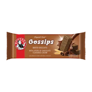 Bakers Gossips Chocolate Flavoured Wafer Biscuits 100g Bakers Gossips Chocolate Flavoured Wafer Biscuits 100g
