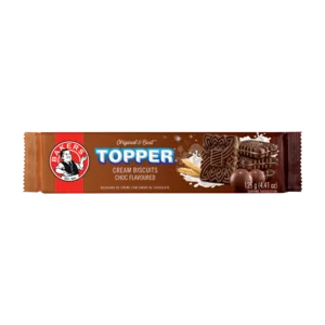 Bakers Topper Chocolate Flavoured Cream Biscuits 125g Bakers Topper Chocolate Flavoured Cream Biscuits 125g