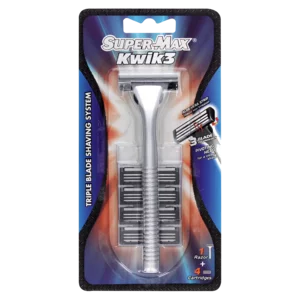 Super-Max Kwik 3 Razor & Blades 5 Pack Super-Max Kwik 3 Razor & Blades 5 Pack