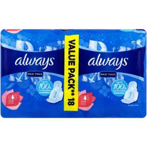 Always Maxi Duo-Pack Sanitary Pads 18 Pack Always Maxi Duo-Pack Sanitary Pads 18 Pack