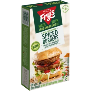 Fry's Plant-Based Spiced Burgers 320g Fry's Plant-Based Spiced Burgers 320g