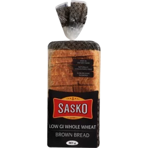 Sasko Low G.I Wholewheat Brown Bread 800g Sasko Low G.I Wholewheat Brown Bread 800g
