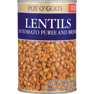 Pot O' Gold Lentils In Tomato Puree & Brine 400g Pot O' Gold Lentils In Tomato Puree & Brine 400g