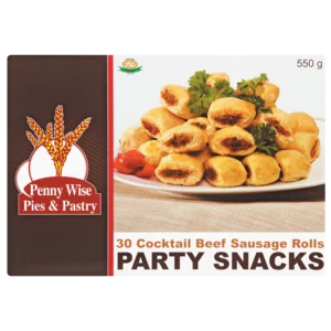 Penny Wise Frozen Cocktail Beef Sausage Rolls Party Snacks 30 Pack Penny Wise Frozen Cocktail Beef Sausage Rolls Party Snacks 30 Pack