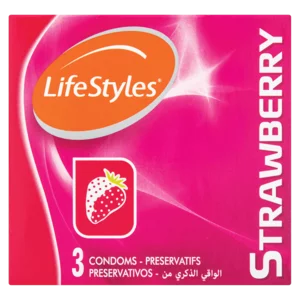 LifeStyles Strawberry Flavoured Condoms 3 Pack LifeStyles Strawberry Flavoured Condoms 3 Pack