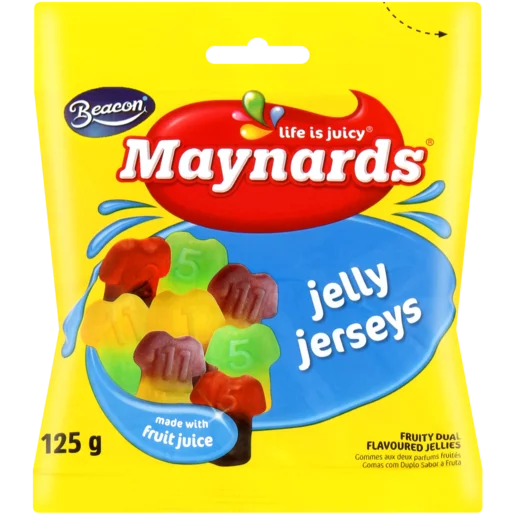 Maynards Fruity Flavoured Jelly Jerseys 125g Maynards Fruity Flavoured Jelly Jerseys 125g