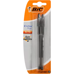 BIC Cristal Easy Glide Broad Tip Black Ballpoint Pen 2 Pack BIC Cristal Easy Glide Broad Tip Black Ballpoint Pen 2 Pack