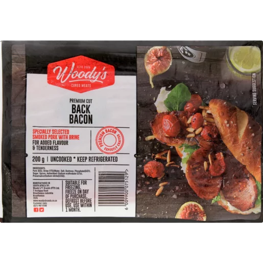 Woody's Premium Cut Back Bacon 200g Woody's Premium Cut Back Bacon 200g
