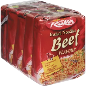 Roka Beef Flavoured Instant Noodles 5x85g Roka Beef Flavoured Instant Noodles 5x85g