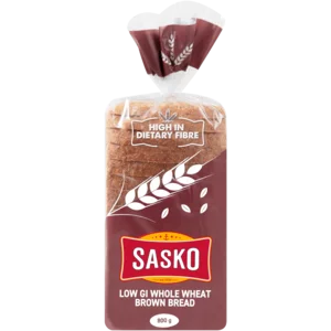 Sasko Low G.I Dumpy Wholewheat Brown Bread 800g