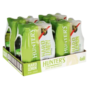 Hunter's Hard Lemon Flavoured Real Cider Bottles 24x330ml Hunter's Hard Lemon Flavoured Real Cider Bottles 24x330ml