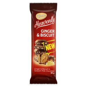 Beacon Heavenly Ginger & Biscuit Flavoured Chocolate Slab 80g Beacon Heavenly Ginger & Biscuit Flavoured Chocolate Slab 80g