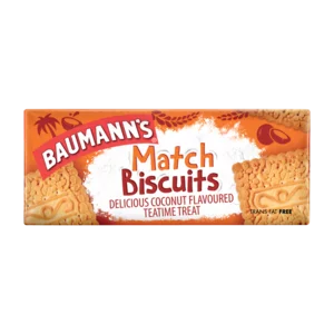 Baumann's Coconut Flavoured Match Biscuits 180g Baumann's Coconut Flavoured Match Biscuits 180g