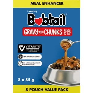 Bobtail Gravy With Chunks Dog Food Value Pack 8x85g Bobtail Gravy With Chunks Dog Food Value Pack 8x85g