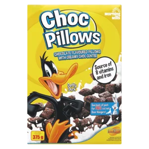 Morning Mills Chocolate Flavoured Pillows Cereal 375g Morning Mills Chocolate Flavoured Pillows Cereal 375g