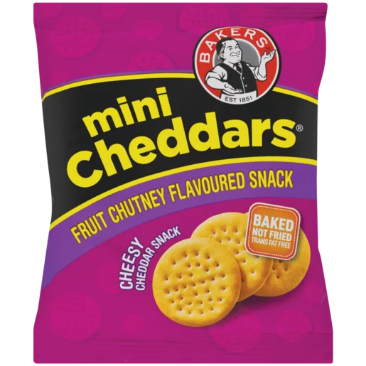 Bakers Mini Cheddars Fruit Chutney Flavoured Snack 33g