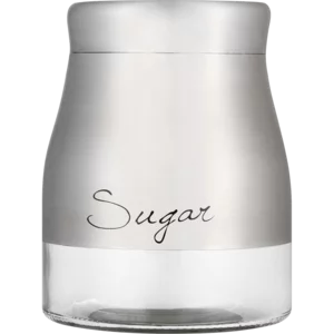 Vintage Stainless Steel Glass Canister 14.5cm Vintage Stainless Steel Glass Canister 14.5cm