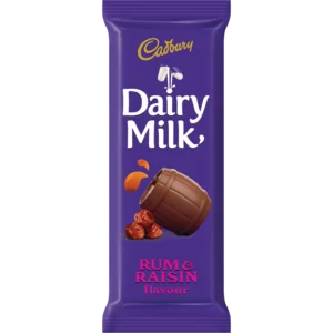 Cadbury Dairy Milk Rum & Raisin Chocolate Slab 80g Cadbury Dairy Milk Rum & Raisin Chocolate Slab 80g