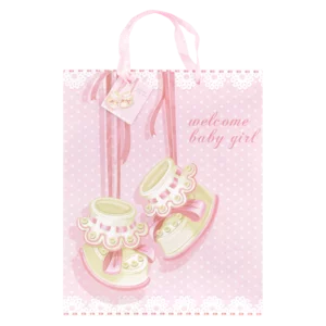 Large Welcome Baby Girl Gift Bag Large Welcome Baby Girl Gift Bag