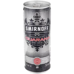 Smirnoff Double Black Ice Guarana Spirit Cooler Can 250ml Smirnoff Double Black Ice Guarana Spirit Cooler Can 250ml