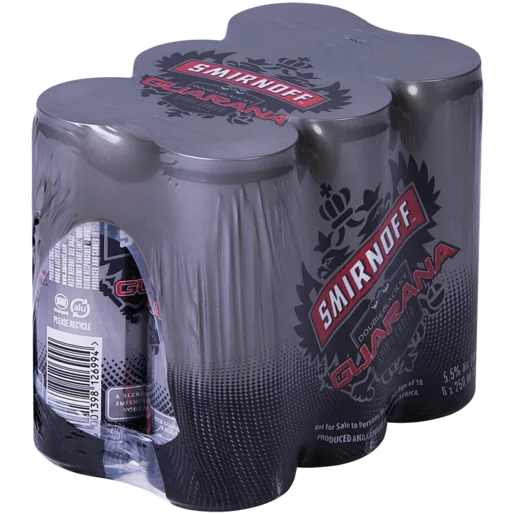 Smirnoff Ice Double Black With Guarana Cooler Cans 6x250ml Smirnoff Ice Double Black With Guarana Cooler Cans 6x250ml