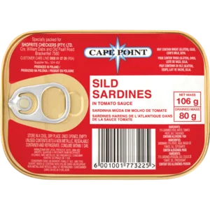 Cape Point Sild Sardines In Tomato Sauce 106g Cape Point Sild Sardines In Tomato Sauce 106g