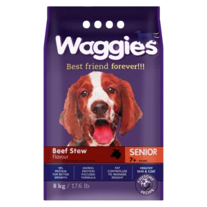 Waggies Beef Stew Flavoured Senior Dog Food 8kg Waggies Beef Stew Flavoured Senior Dog Food 8kg