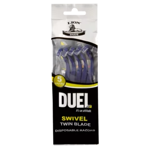 Lion Duel Swivel Twin Blade Disposable Razors 5 Pack Lion Duel Swivel Twin Blade Disposable Razors 5 Pack
