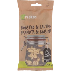 Padkos Roasted & Salted Peanuts & Raisins 150g Padkos Roasted & Salted Peanuts & Raisins 150g