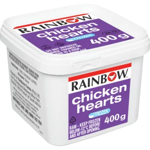 Rainbow Frozen Chicken Hearts 400g