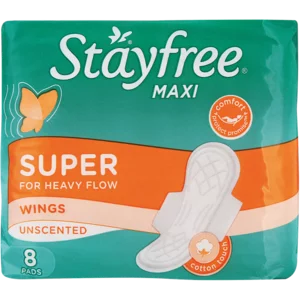 Stayfree Maxi Unscented Super Sanitary Pads For Heavy Flow Wings 8 Pack Stayfree Maxi Unscented Super Sanitary Pads For Heavy Flow Wings 8 Pack